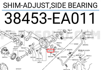 Nissan 38453EA011 SHIM-ADJUST,SIDE BEARING