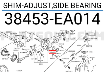 Nissan 38453EA014 SHIM-ADJUST,SIDE BEARING