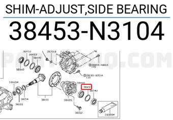 Nissan 38453N3104 SHIM-ADJUST,SIDE BEARING