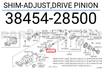 Nissan 3845428500 SHIM-ADJUST,DRIVE PINION