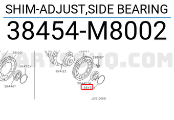 Nissan 38454M8002 SHIM-ADJUST,SIDE BEARING
