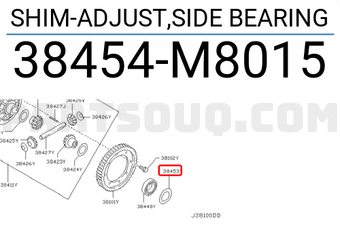 Nissan 38454M8015 SHIM-ADJUST,SIDE BEARING