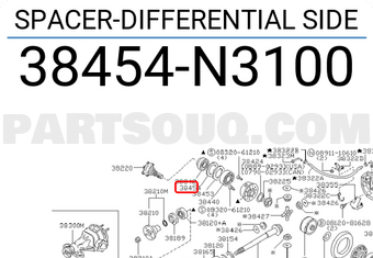 Nissan 38454N3100 SPACER-DIFFERENTIAL SIDE
