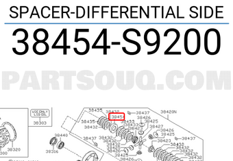 Nissan 38454S9200 SPACER-DIFFERENTIAL SIDE