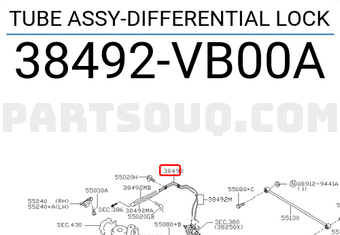 Nissan 38492VB00A TUBE ASSY-DIFFERENTIAL LOCK