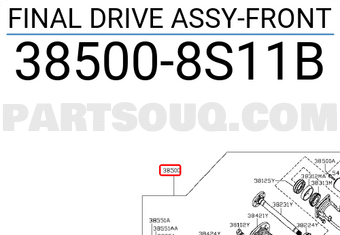 Nissan 385008S11B FINAL DRIVE ASSY-FRONT