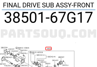 Nissan 3850167G17 FINAL DRIVE SUB ASSY-FRONT
