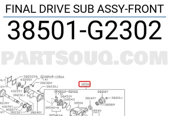 Nissan 38501G2302 FINAL DRIVE SUB ASSY-FRONT
