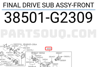 Nissan 38501G2309 FINAL DRIVE SUB ASSY-FRONT