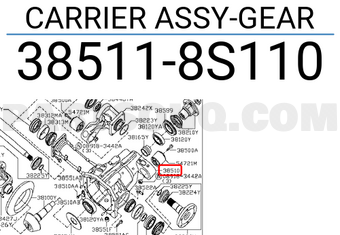 Nissan 385118S110 CARRIER ASSY-GEAR