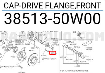 Nissan 3851350W00 CAP-DRIVE FLANGE,FRONT