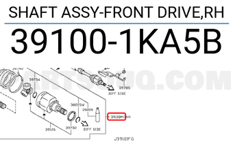 Nissan 391001KA5B SHAFT ASSY-FRONT DRIVE,RH
