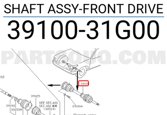 Nissan 3910031G00 SHAFT ASSY-FRONT DRIVE