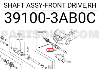 Nissan 391003AB0C SHAFT ASSY-FRONT DRIVE,RH