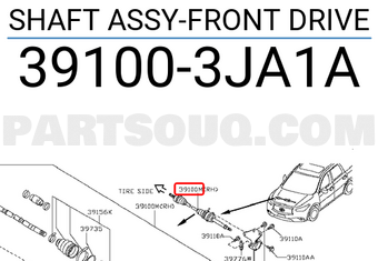 Nissan 391003JA1A SHAFT ASSY-FRONT DRIVE