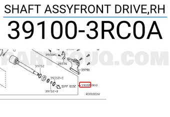 Nissan 391003RC0A SHAFT ASSYFRONT DRIVE,RH