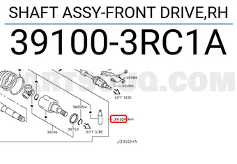 Nissan 391003RC1A SHAFT ASSY-FRONT DRIVE,RH