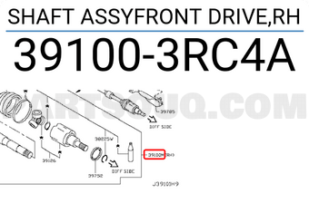 Nissan 391003RC4A SHAFT ASSYFRONT DRIVE,RH