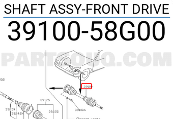 Nissan 3910058G00 SHAFT ASSY-FRONT DRIVE