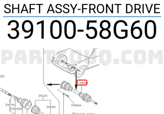 Nissan 3910058G60 SHAFT ASSY-FRONT DRIVE