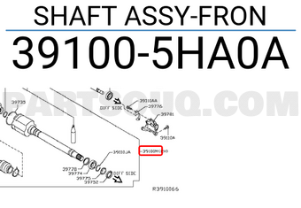 Nissan 391005HA0A SHAFT ASSY-FRON