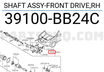 Nissan 39100BB24C SHAFT ASSY-FRONT DRIVE,RH