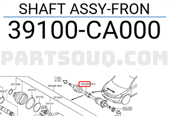 Nissan 39100CA000 SHAFT ASSY-FRON