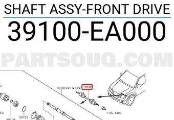Nissan 39100EA000 SHAFT ASSY-FRONT DRIVE