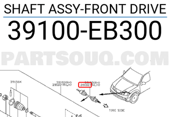 Nissan 39100EB300 SHAFT ASSY-FRONT DRIVE