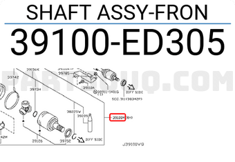 Nissan 39100ED305 SHAFT ASSY-FRON