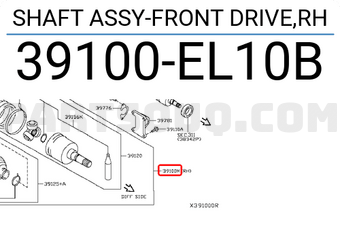 Nissan 39100EL10B SHAFT ASSY-FRONT DRIVE,RH