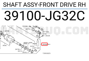 Nissan 39100JG32C SHAFT ASSY-FRONT DRIVE RH