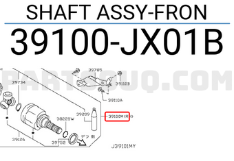 Nissan 39100JX01B SHAFT ASSY-FRON