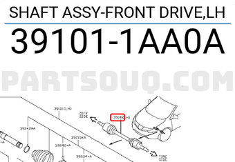 Nissan 391011AA0A SHAFT ASSY-FRONT DRIVE,LH