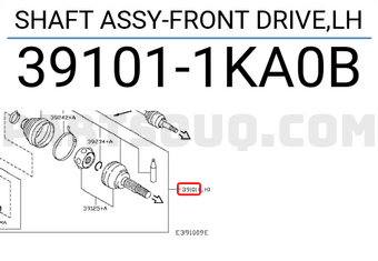 Nissan 391011KA0B SHAFT ASSY-FRONT DRIVE,LH