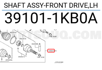 Nissan 391011KB0A SHAFT ASSY-FRONT DRIVE,LH