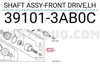 Nissan 391013AB0C SHAFT ASSY-FRONT DRIVE,LH