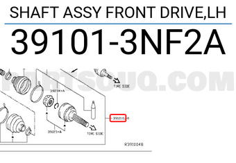 Nissan 391013NF2A SHAFT ASSY FRONT DRIVE,LH