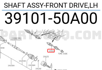 Nissan 3910150A00 SHAFT ASSY-FRONT DRIVE,LH