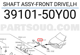 Nissan 3910150Y00 SHAFT ASSY-FRONT DRIVE,LH