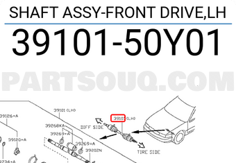 Nissan 3910150Y01 SHAFT ASSY-FRONT DRIVE,LH