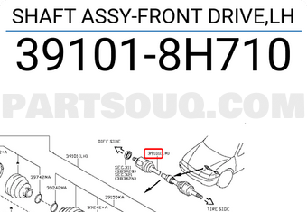 Nissan 391018H710 SHAFT ASSY-FRONT DRIVE,LH