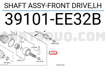 Nissan 39101EE32B SHAFT ASSY-FRONT DRIVE,LH