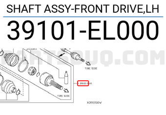 Nissan 39101EL000 SHAFT ASSY-FRONT DRIVE,LH