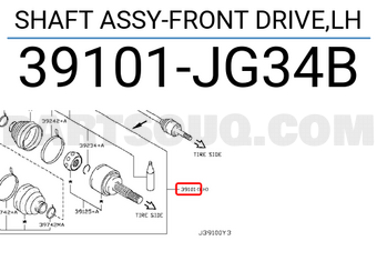Nissan 39101JG34B SHAFT ASSY-FRONT DRIVE,LH