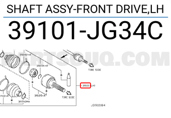 Nissan 39101JG34C SHAFT ASSY-FRONT DRIVE,LH
