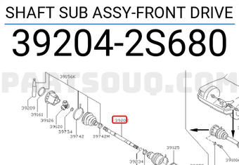 Nissan 392042S680 SHAFT SUB ASSY-FRONT DRIVE