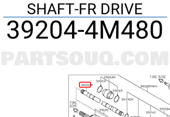 Nissan 392044M480 SHAFT-FR DRIVE