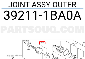 Nissan 392111BA0A JOINT ASSY-OUTER