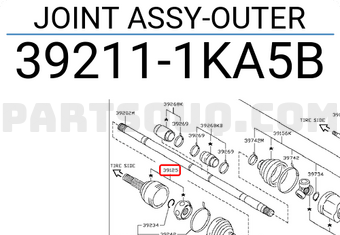 Nissan 392111KA5B JOINT ASSY-OUTER